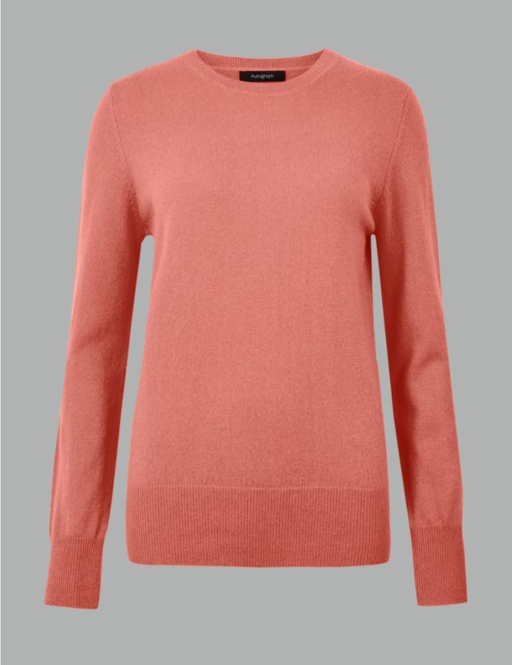 Marks & Spencer Pure Cashmere Round Neck Jumper Terracotta