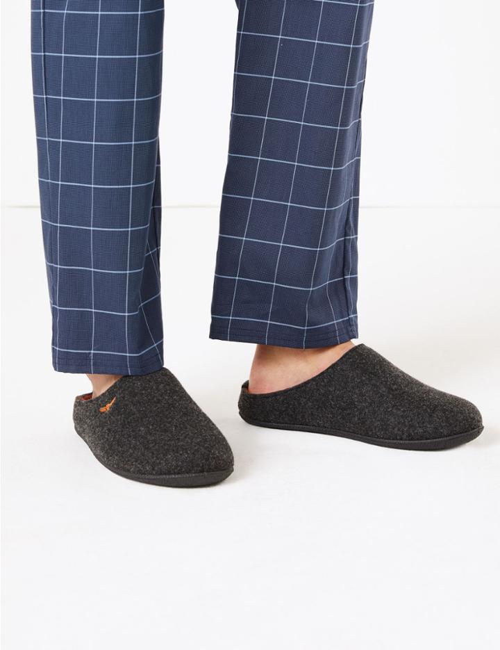 Marks & Spencer Felt Mule Slippers Dark Grey Mix
