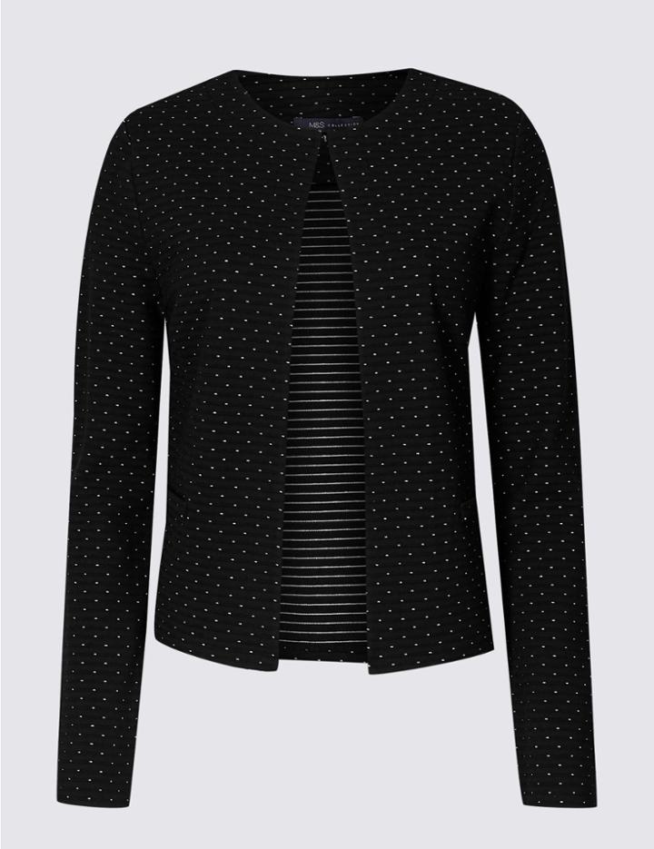 Marks & Spencer Jacquard Blazer Black Mix