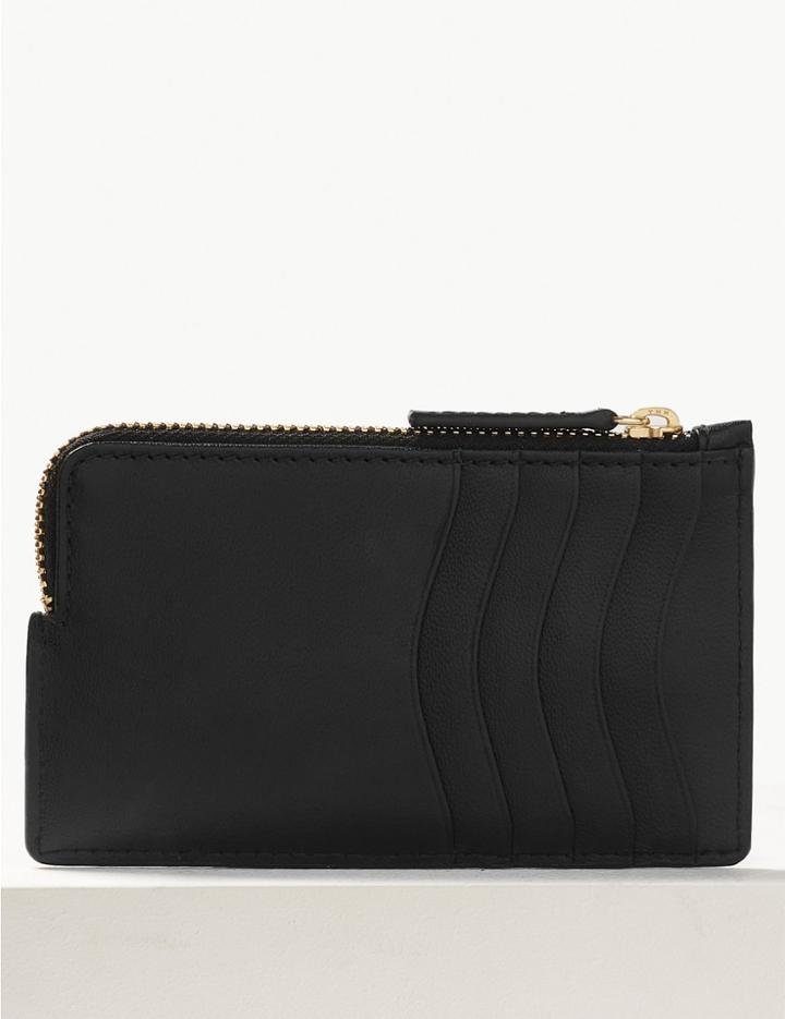 Marks & Spencer Leather Coin Purse Neon Pink