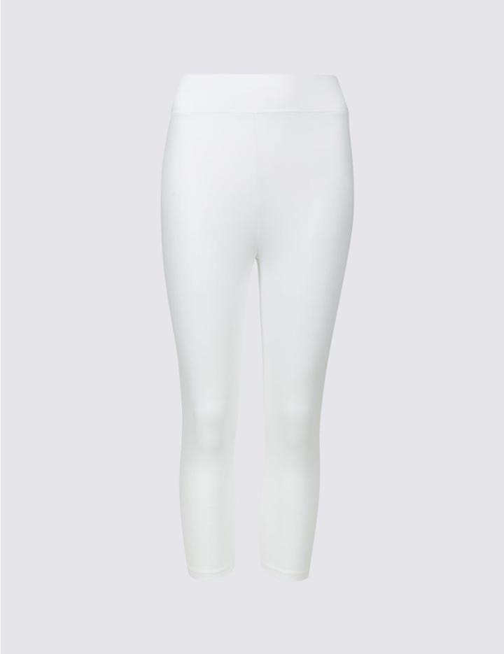 Marks & Spencer Cotton Rich Cropped Leggings Soft White