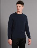 Marks & Spencer Pure Cashmere Crew Neck Jumper Navy
