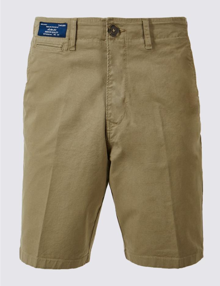 Marks & Spencer Cotton Rich Shorts Natural