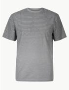 Marks & Spencer Cotton Rich Printed Crew Neck T-shirt Grey Mix
