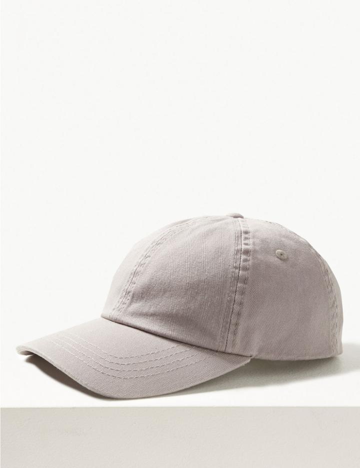 Marks & Spencer Pure Cotton Baseball Cap Grey