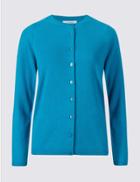 Marks & Spencer Cashmilon&trade; Button Front Cardigan Turquoise