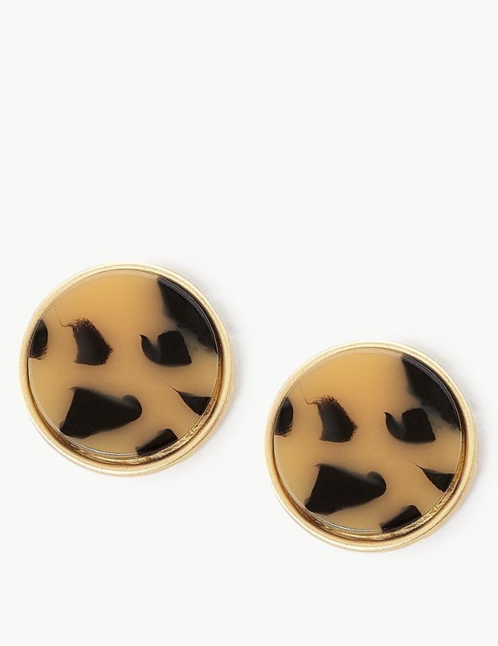 Marks & Spencer Button Stud Earrings Gold Mix