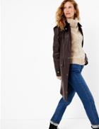 Marks & Spencer Longline Wax Look Coat Chocolate
