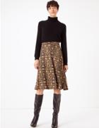 Marks & Spencer Snake Print A-line Midi Skirt Bronze Mix