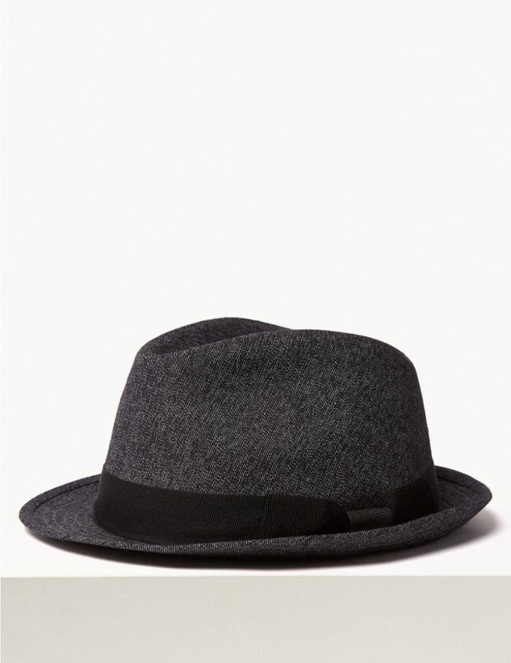 Marks & Spencer Cotton Textured Trilby Black Mix