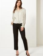 Marks & Spencer Tie Front Long Sleeve Blouse Champagne