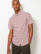 Marks & Spencer Pure Cotton Printed Shirt Red Mix