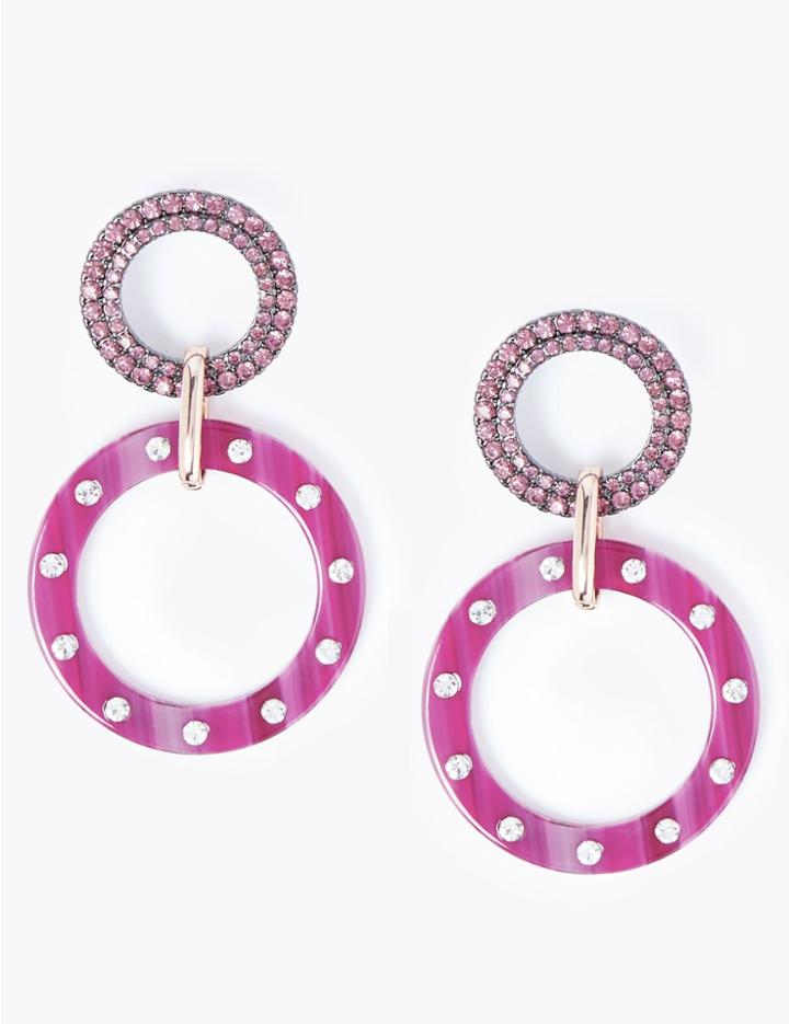 Marks & Spencer Jewel Linked Drop Earrings Purple Mix
