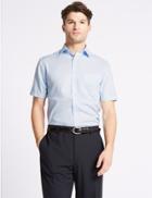 Marks & Spencer Short Sleeve Non-iron Tailored Fit Shirt Sky