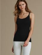 Marks & Spencer 2 Pack Thermal Pointelle Strappy Vests Black/grey