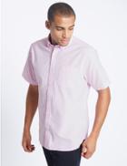 Marks & Spencer Pure Cotton Oxford Shirt With Pocket Pink