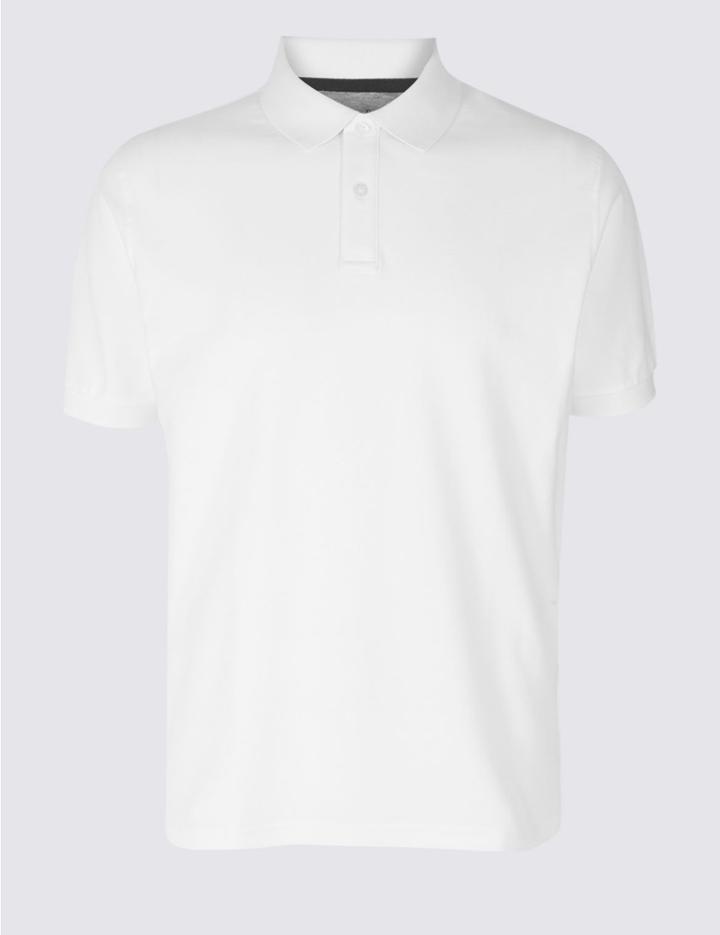 Marks & Spencer Pure Cotton Polo Shirt Aqua
