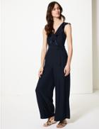 Marks & Spencer V-neck Jumpsuit Navy