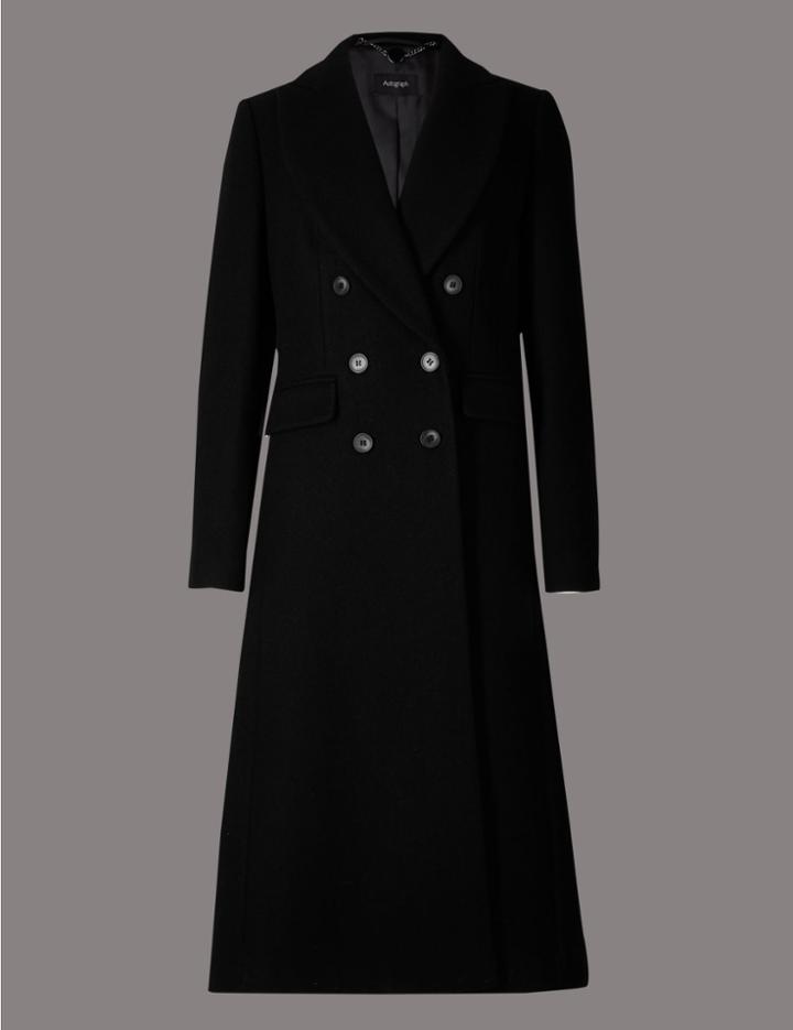 Marks & Spencer Wool Blend Coat Black