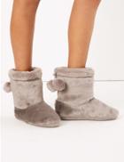 Marks & Spencer Faux Fur Slipper Boots Mink