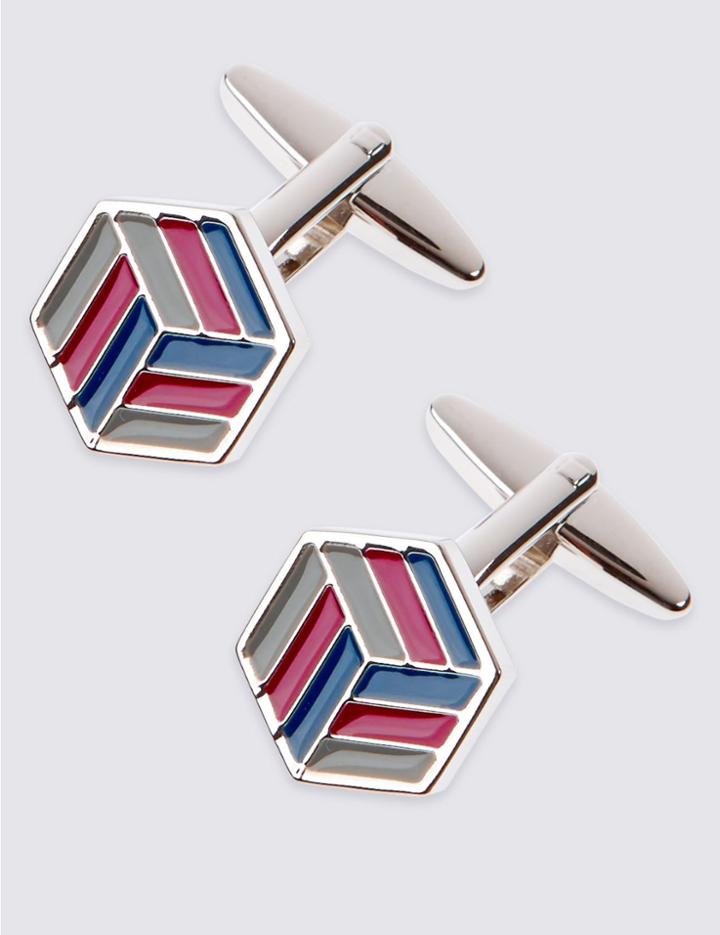 Marks & Spencer Flat Knot Cufflinks Multi