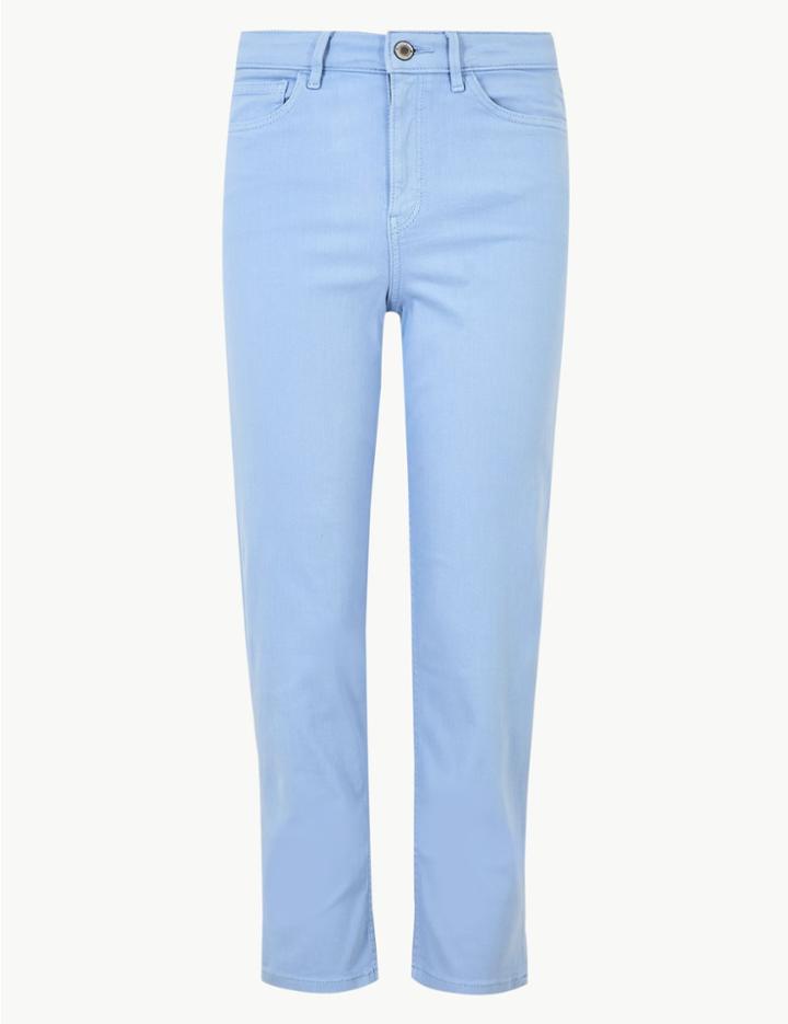 Marks & Spencer Straight Leg Cropped Jeans Periwinkle
