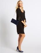 Marks & Spencer Faux Leather Elongated Clutch Bag Indigo