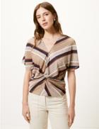 Marks & Spencer Striped V-neck Regular Fit Shell Top Multi