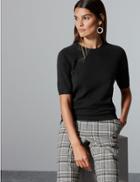 Marks & Spencer Pure Cashmere Round Neck Knitted Top Black