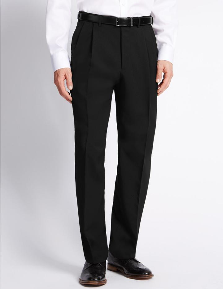 Marks & Spencer Twin Pleat Trousers Black