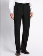Marks & Spencer Twin Pleat Trousers Black