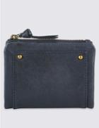 Marks & Spencer Leather Purse With Cardsafe&trade; Navy