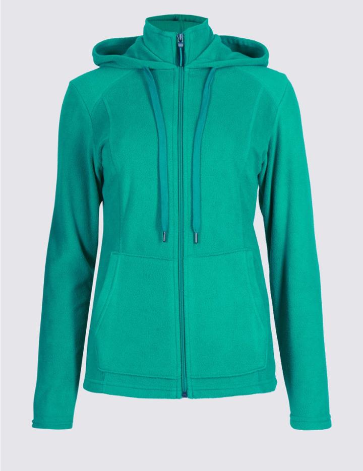 Marks & Spencer Hooded Fleece Jacket Green