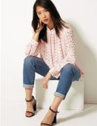 Marks & Spencer Polka Dot Blouse Light Pink