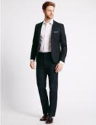 Marks & Spencer Pure Cotton Textured Tailored Fit Jacket Navy