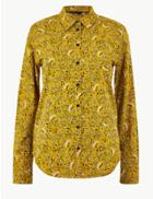 Marks & Spencer Printed Long Sleeve Shirt Yellow Mix