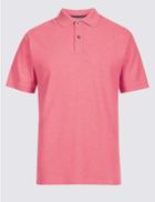 Marks & Spencer Pure Cotton Pique Polo Shirt Pink Mix