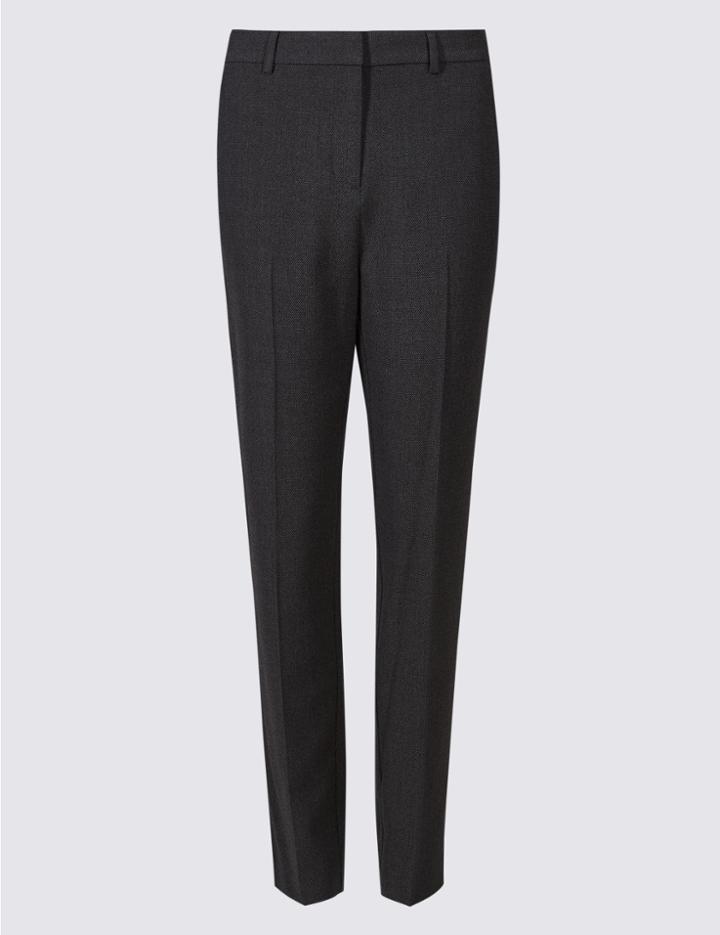 Marks & Spencer Textured Slim Leg Trousers Charcoal