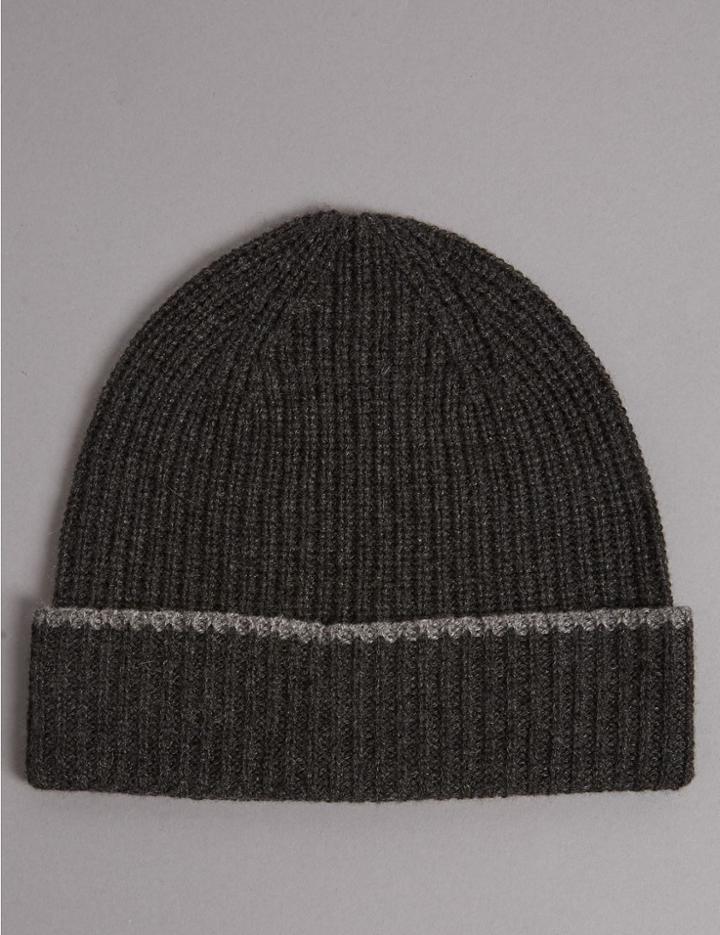 Marks & Spencer Pure Cashmere Beanie Hat Charcoal