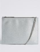 Marks & Spencer Faux Leather Chain Shoulder Bag Silver Mix