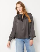 Marks & Spencer Long Sleeve Blouse Gunmetal