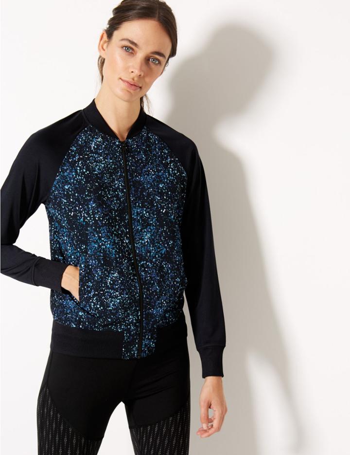 Marks & Spencer Printed Bomber Jacket Black Mix