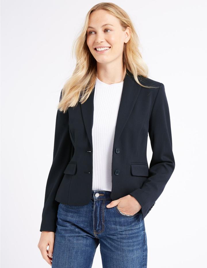 Marks & Spencer Tailored Button Cuff Blazer Navy
