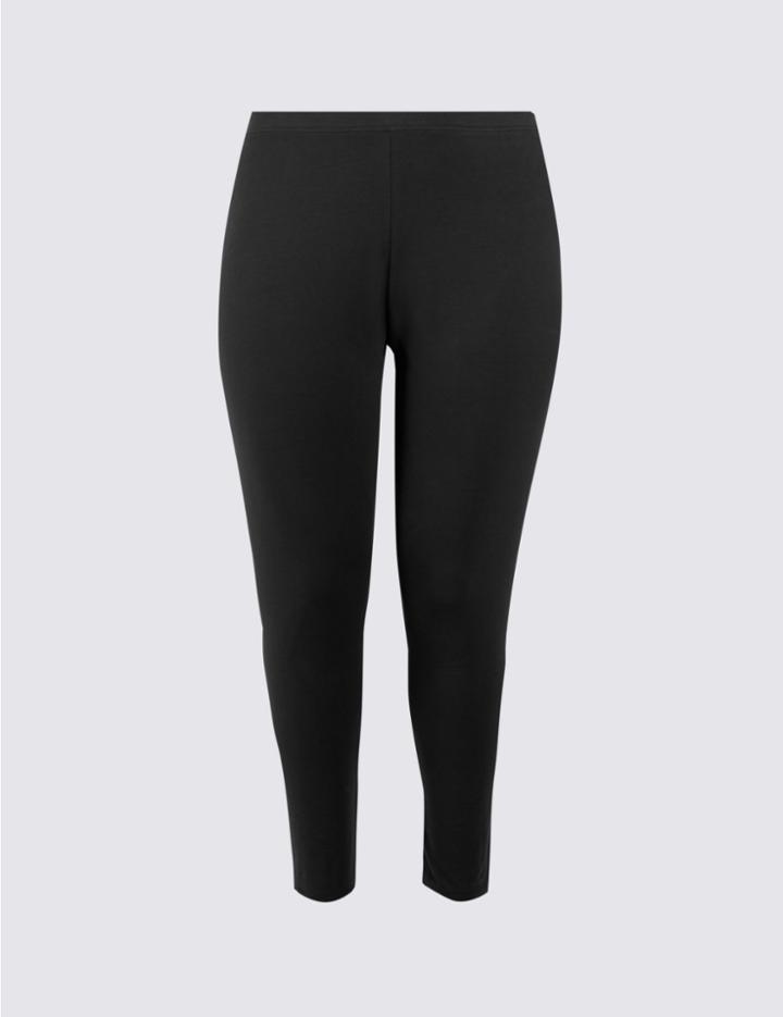 Marks & Spencer Plus Cotton Rich Core Leggings Black