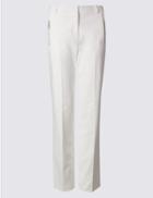 Marks & Spencer Zipped Pocket Straight Leg Trousers Ivory
