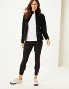Marks & Spencer Faux Fur Long Sleeve Fleece Jacket Black