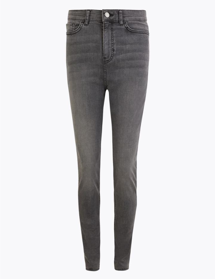 Marks & Spencer High Waist Ankle Grazer Jeans Grey