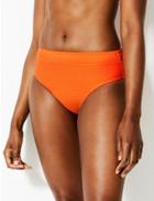 Marks & Spencer Ribbed High Leg Bikini Bottoms Orange