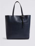 Marks & Spencer Leather Shopper Bag Navy