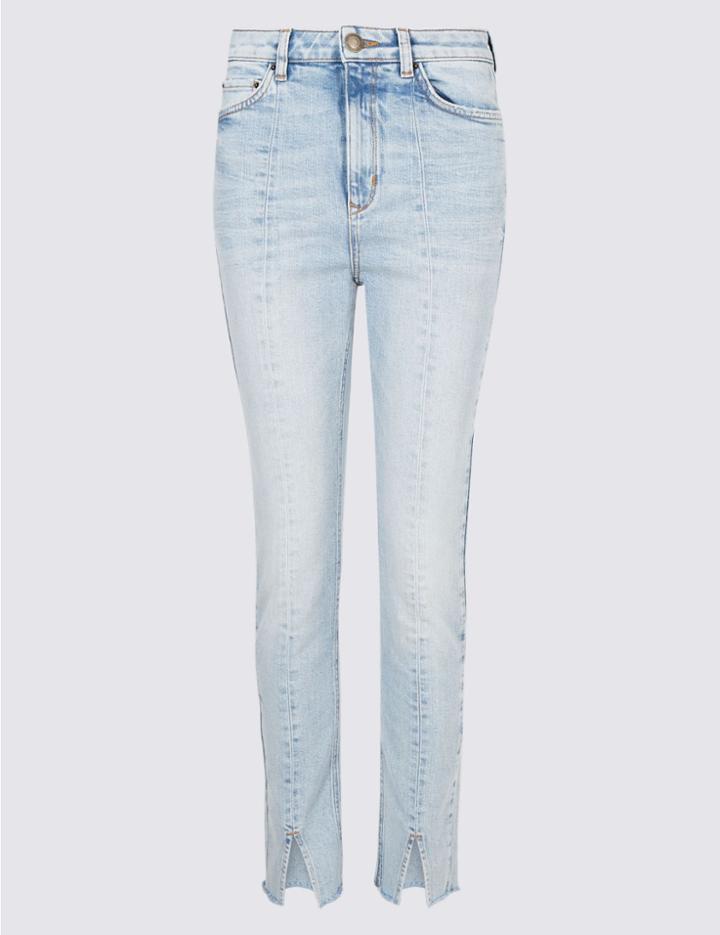 Marks & Spencer Slim Leg Mid Rise Jeans Light Blue